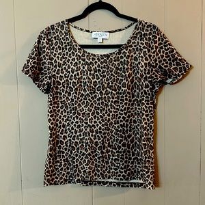 Vintage Cheetah print blouse casual corner annex